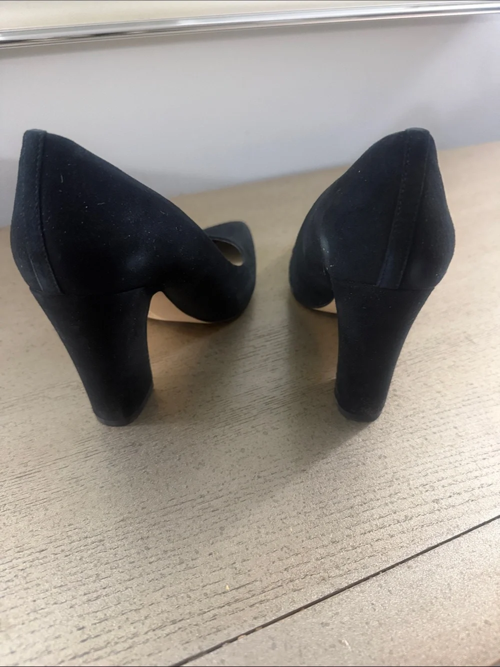 Saks Fifth Avenue Black Suede Pointed-Toe Pumps